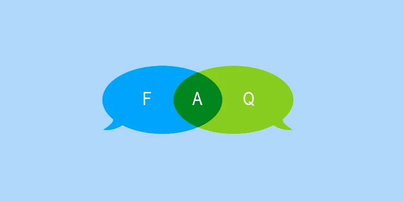 FAQ written on overlapping speech bubbles